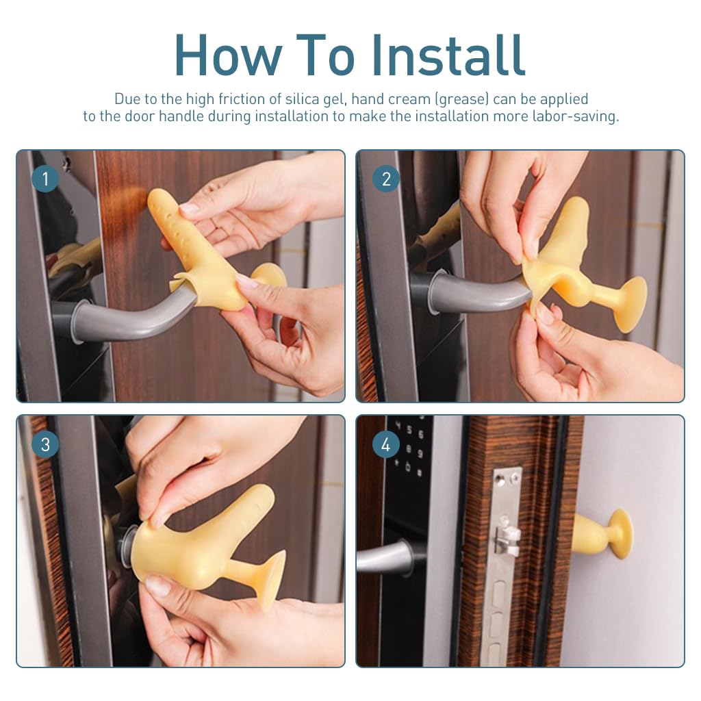 3 Pcs Safety Door Stopper for Handle Cover & Wall Protector