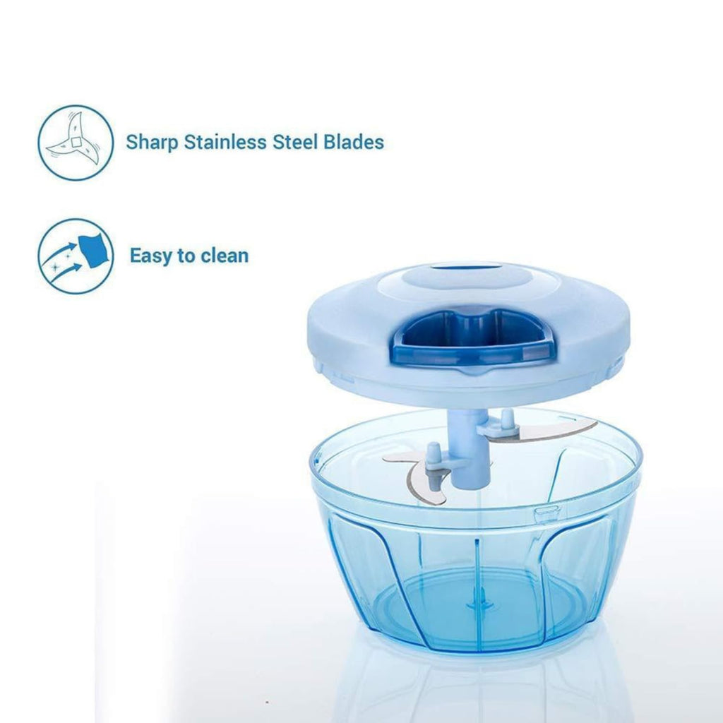 Polypropylene Mini Handy and Compact Chopper with 3 Blades for Effortlessly Chopping Vegetables and Fruits for Your Kitchen (12420, Green, 450 ml)