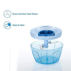 Polypropylene Mini Handy and Compact Chopper with 3 Blades for Effortlessly Chopping Vegetables and Fruits for Your Kitchen (12420, Green, 450 ml)