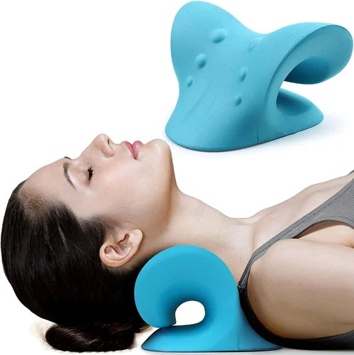 Neck Support Stretcher - Cervical Traction Device for Neck & Shoulder Pain Relief, Massage Relaxer, Acupressure Chiropractic Support (SKY BLUE)