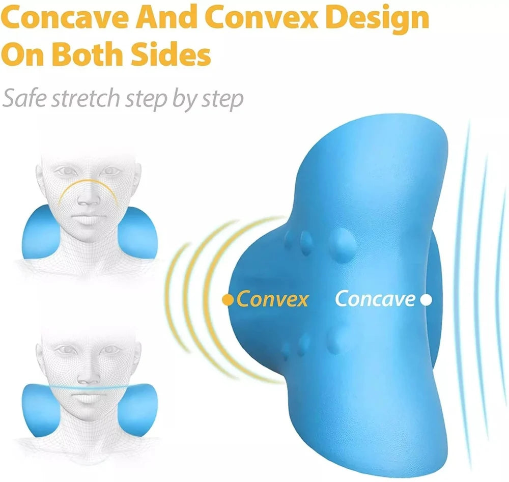 Neck Support Stretcher - Cervical Traction Device for Neck & Shoulder Pain Relief, Massage Relaxer, Acupressure Chiropractic Support (SKY BLUE)