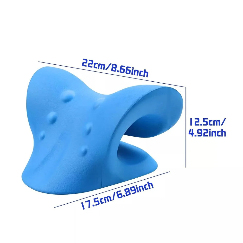 Neck Support Stretcher - Cervical Traction Device for Neck & Shoulder Pain Relief, Massage Relaxer, Acupressure Chiropractic Support (SKY BLUE)