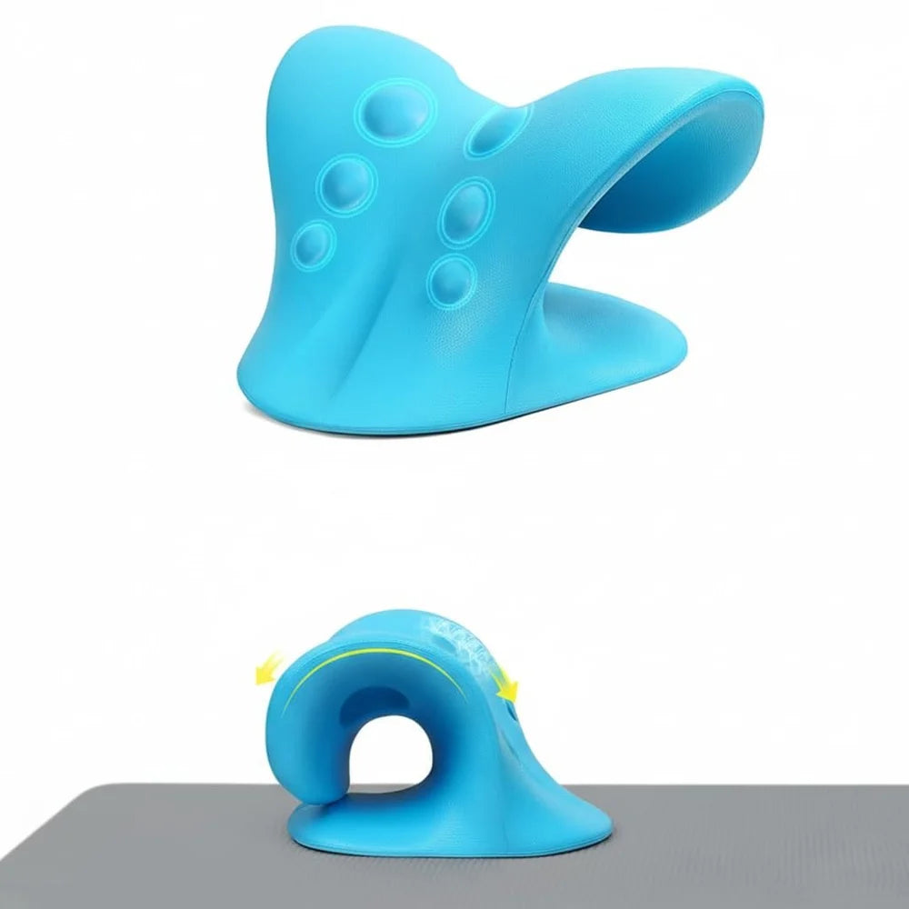 Neck Support Stretcher - Cervical Traction Device for Neck & Shoulder Pain Relief, Massage Relaxer, Acupressure Chiropractic Support (SKY BLUE)
