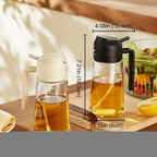 Glass Oil Sprayer and Dispenser Bottle, 500ml Capacity, 2-in-1 Design