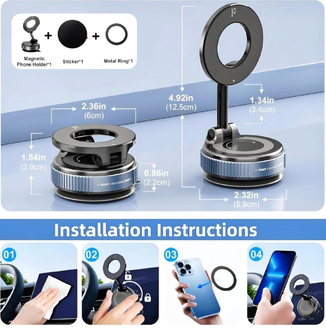 360° Vacuum Magnetic Car Phone Holder Mount
