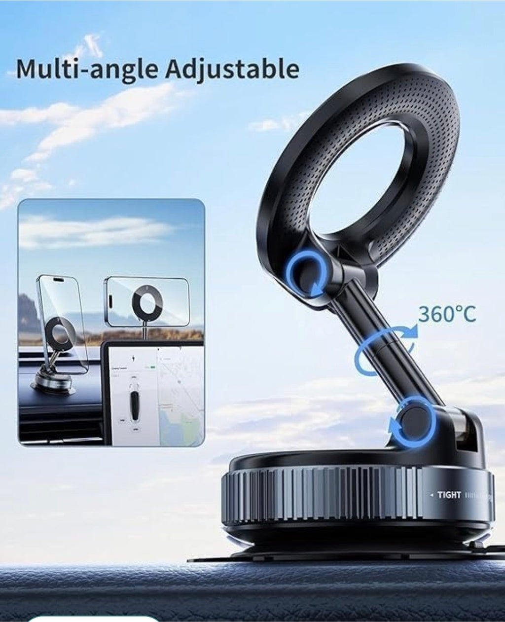 360° Vacuum Magnetic Car Phone Holder Mount