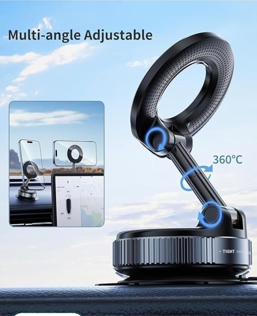 360° Vacuum Magnetic Car Phone Holder Mount
