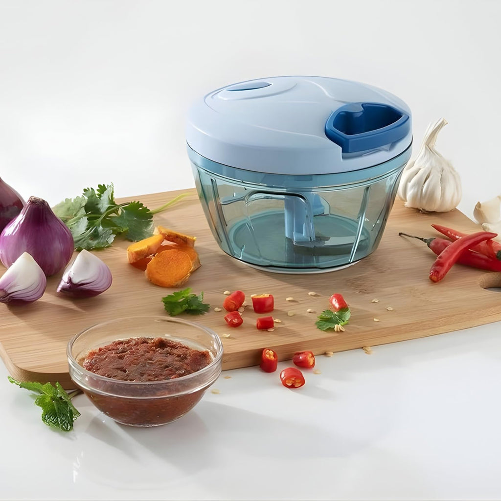 Polypropylene Mini Handy and Compact Chopper with 3 Blades for Effortlessly Chopping Vegetables and Fruits for Your Kitchen (12420, Green, 450 ml)