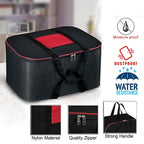 2 Pack Moisture Proof Nylon Large Size Underbed Storage Bag For Clothes (54 x 46 x 28 cm) - Black, Rectangular