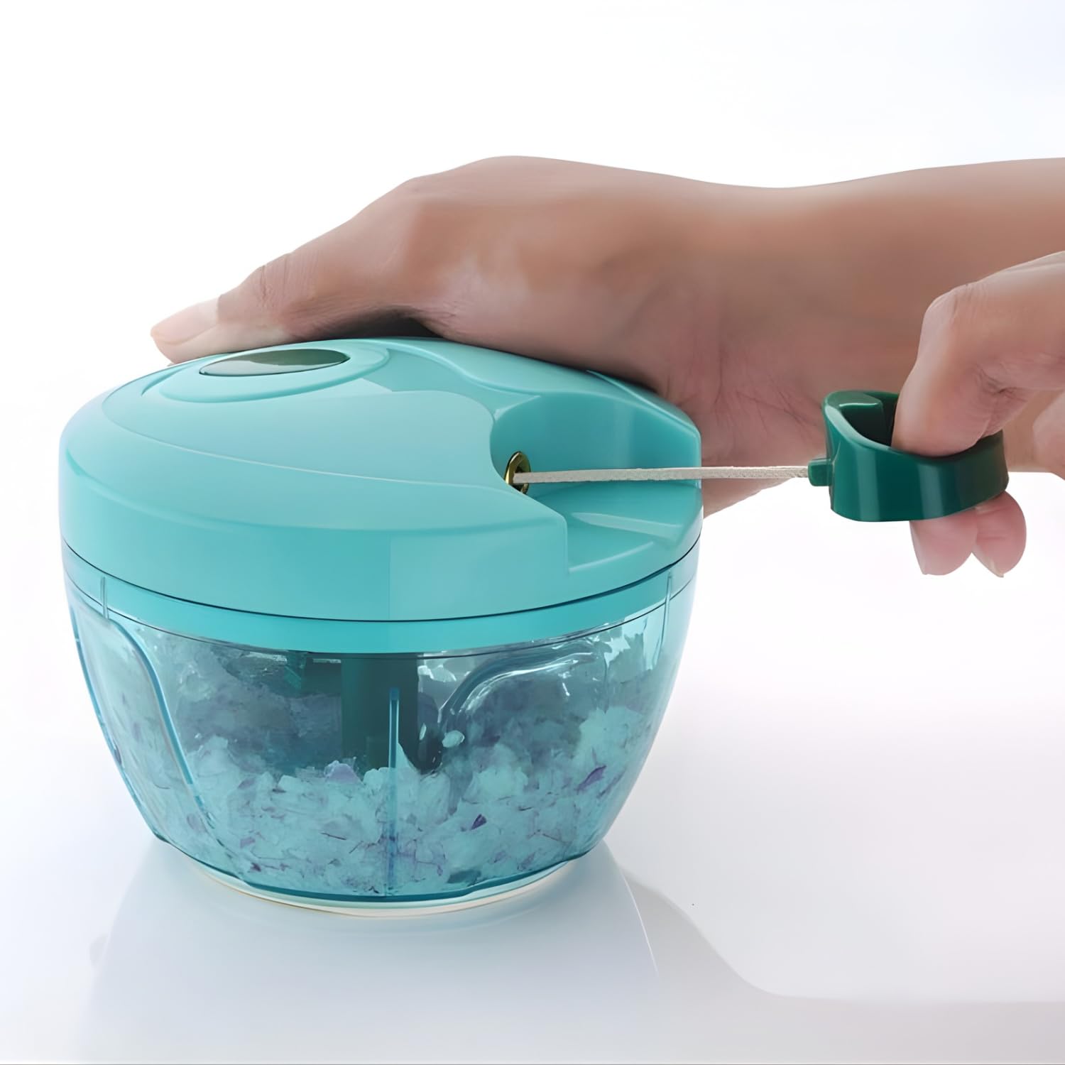 Polypropylene Mini Handy and Compact Chopper with 3 Blades for Effortlessly Chopping Vegetables and Fruits for Your Kitchen (12420, Green, 450 ml)