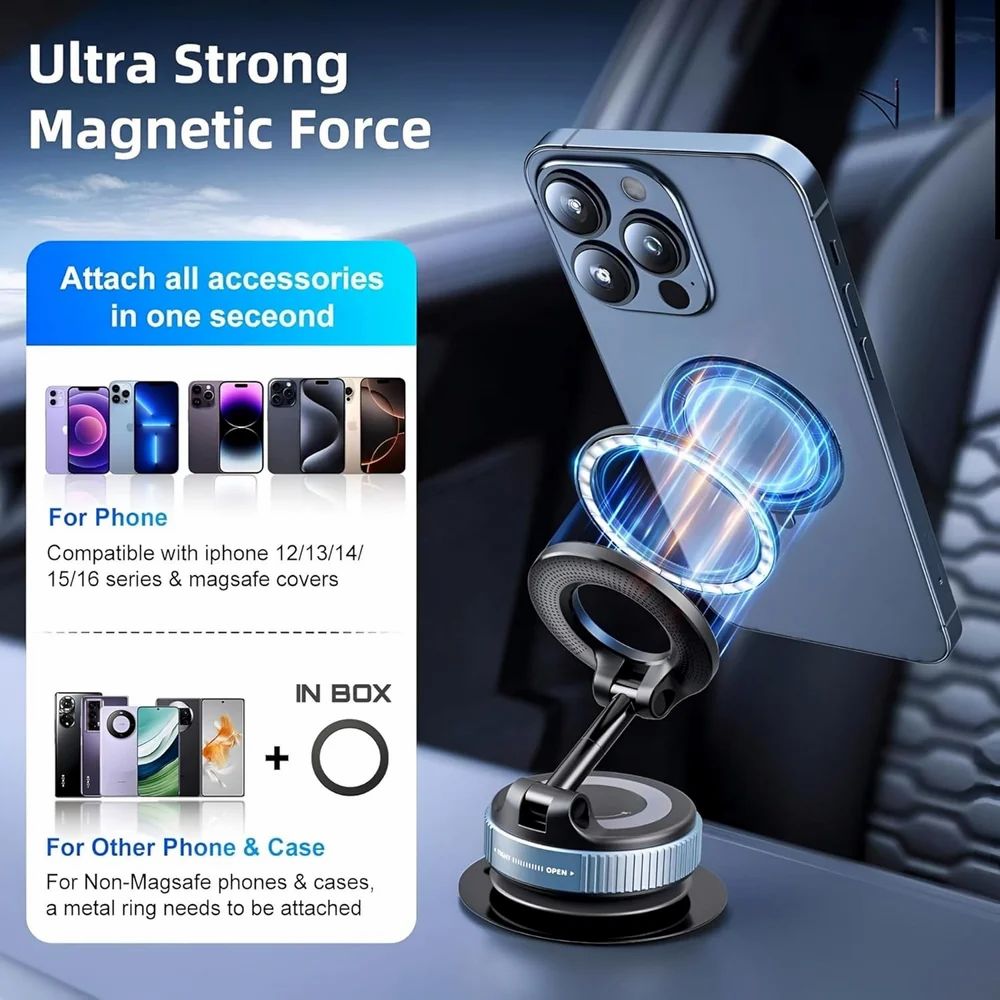 360° Vacuum Magnetic Car Phone Holder Mount