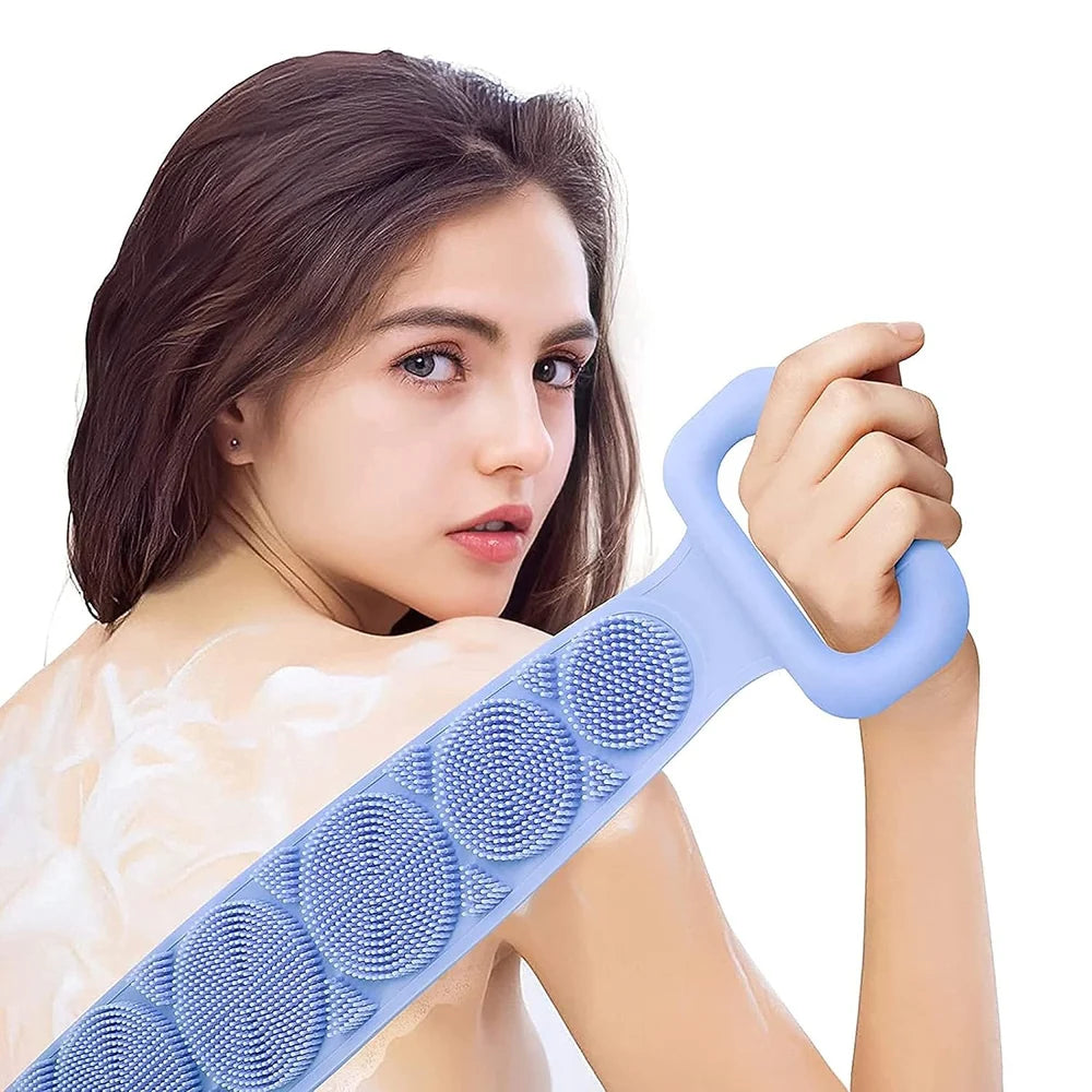 Silicone Back Scrubber Belt – Exfoliating Body Scrubber for Shower, Deep Cleaning Skin Massage Bath Brush