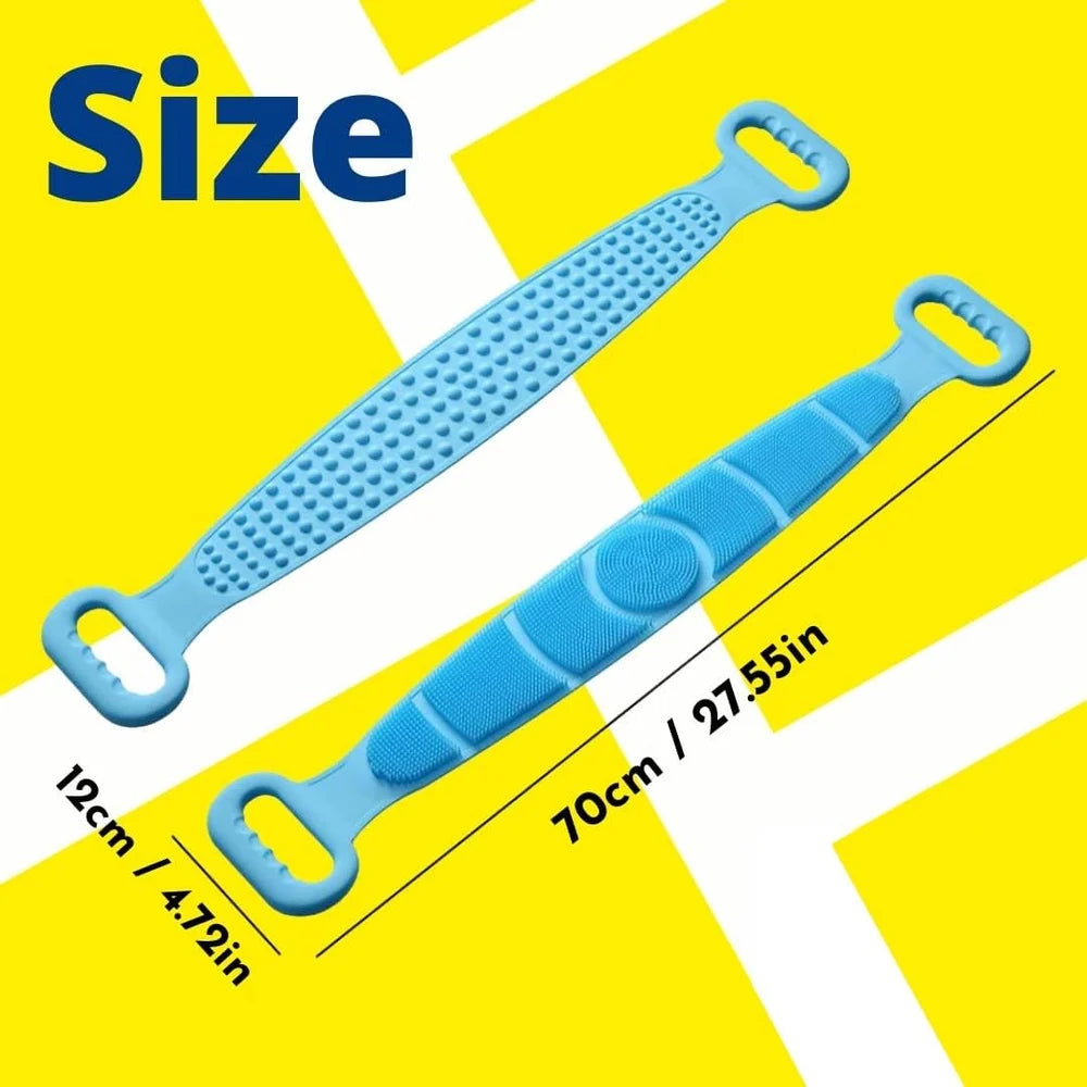 Silicone Back Scrubber Belt – Exfoliating Body Scrubber for Shower, Deep Cleaning Skin Massage Bath Brush