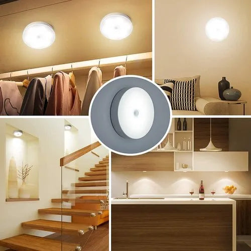 Motion Sensor Light for Home (Pack of 2) with USB Charging Wireless Self Adhesive LED Body Induction Lamp Sensor Light for Wardrobe Lights with Sensor Night Light for Cupboard Stairs (Warm)