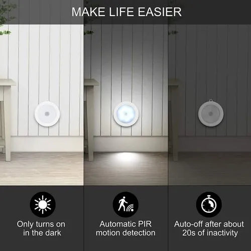 Motion Sensor Light for Home (Pack of 2) with USB Charging Wireless Self Adhesive LED Body Induction Lamp Sensor Light for Wardrobe Lights with Sensor Night Light for Cupboard Stairs (Warm)
