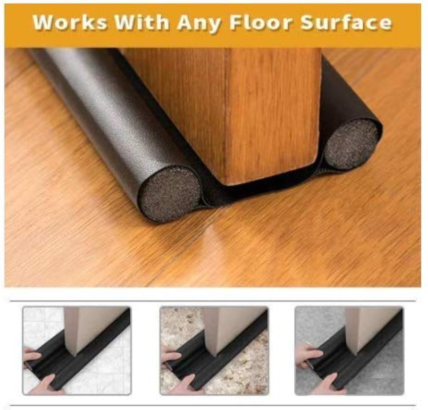 Pack of 5 PVC Door Guard Gap Filler for Door Bottom Seal Strip - Sound-Proof, Reduce Noise, Energy Saving Door Stopper for Reduce Door Dust, Door Guard for Home