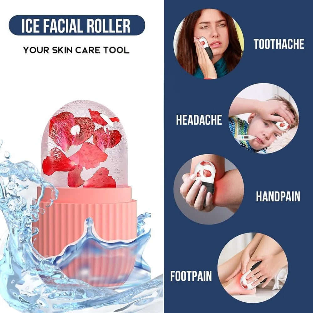 Face Ice Roller for Men & Women – Reusable & Unbreakable Face Massager for Glowing Skin, Puffy Eyes & Relaxation – Ice Cube Roller for Skin Care